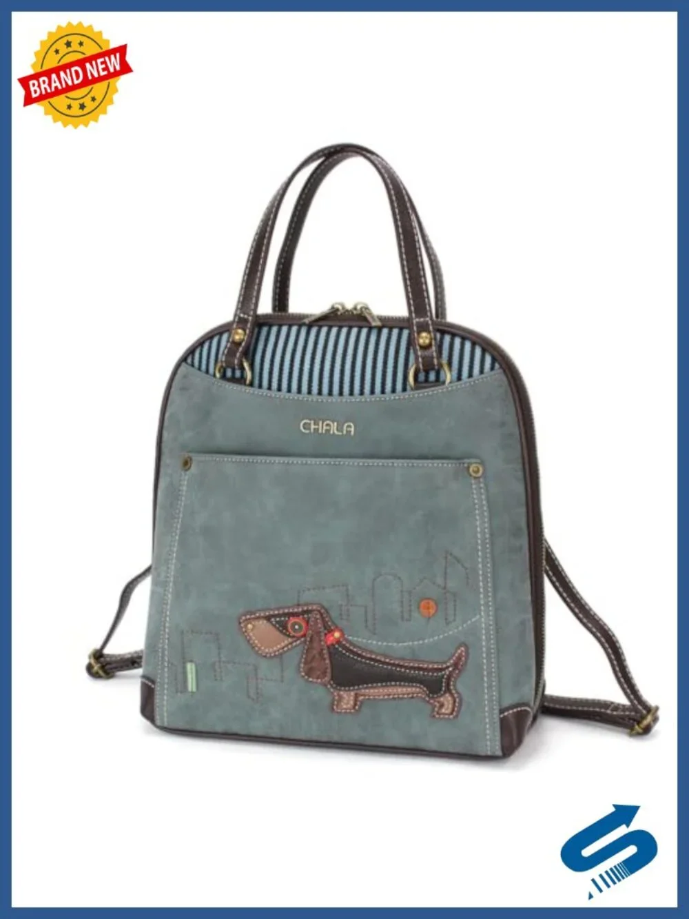 Convertible Backpack Purse Faux Leather Canvas Adjustable Strap Handbag